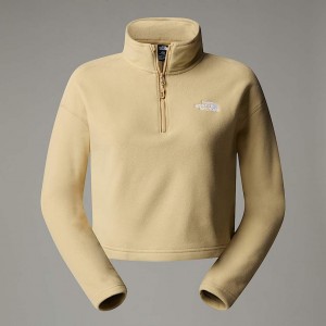 The North Face 100 Glacier Cropped 1/4 Zip Fleece Sweatshirt Kadın Haki | NF0A80P1Z