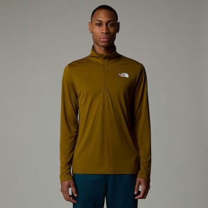 The North Face 247 1/4 Zip Long-Sleeve Tişört Erkek Kahverengi | NF0A43B2R