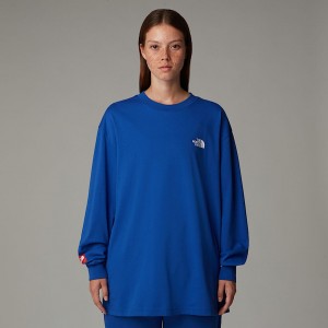 The North Face AXYS Long-Sleeve Tişört Kadın Mavi | NF0A32M9D
