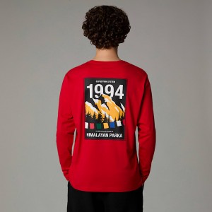 The North Face Anniversary Long-Sleeve Tişört Erkek Kırmızı | NF0A82F1V
