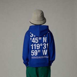 The North Face Coordinates Oversized Graphic Kapşonlu Çocuk Mavi | NF0A34Y8I