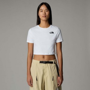 The North Face Cropped Tişört Kadın Beyaz | NF0A76P0I