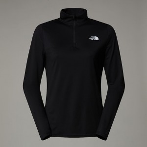 The North Face Flex 1/4 Zip Graphic Long-Sleeve Tişört Kadın Siyah | NF0A20Q5F