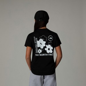 The North Face Flower Graphic Relaxed Tişört Çocuk Siyah | NF0A90I5V