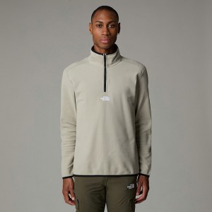 The North Face Glacier 1/4 Zip Fleece Sweatshirt Erkek Gri | NF0A37X6N