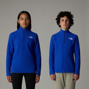 The North Face Glacier 1/4 Zip Fleece Sweatshirt Çocuk Mavi | NF0A85J4O