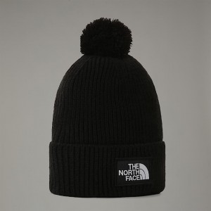 The North Face Logo Box Pom Bere Kadın Siyah | NF0A61C3D
