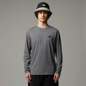 The North Face Long-Sleeve Simple Dome Tişört Erkek Gri | NF0A31D0B