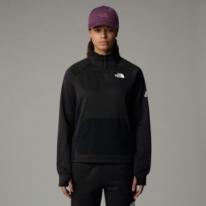 The North Face Mountain Athletics 1/4 Zip Fleece Sweatshirt Kadın Siyah | NF0A91D0W