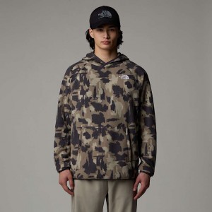 The North Face Mountain Athletics Printed Hooded Fleece Sweatshirt Erkek Camouflage | NF0A28N5Z
