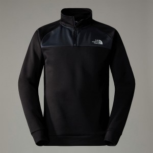 The North Face Reaxion 1/4 Zip Fleece Sweatshirt Erkek Siyah | NF0A77M0R