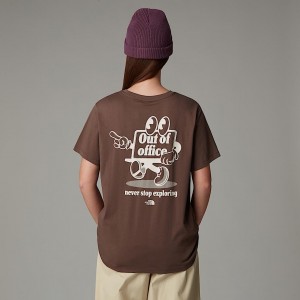 The North Face Relaxed Cartoon Tişört Kadın Kahverengi | NF0A89F1W
