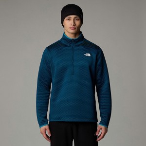 The North Face Vertical Thermal 1/4 Zip Fleece Sweatshirt Erkek Lacivert | NF0A16J2R