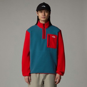The North Face Yumiori 1/4 Zip Fleece Jacket Sweatshirt Erkek Mavi | NF0A11S0Y